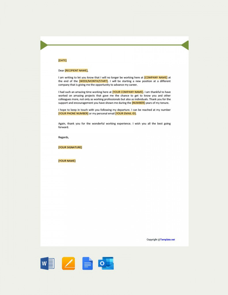 Free Farewell Letter to Colleagues at Work Template - Download in