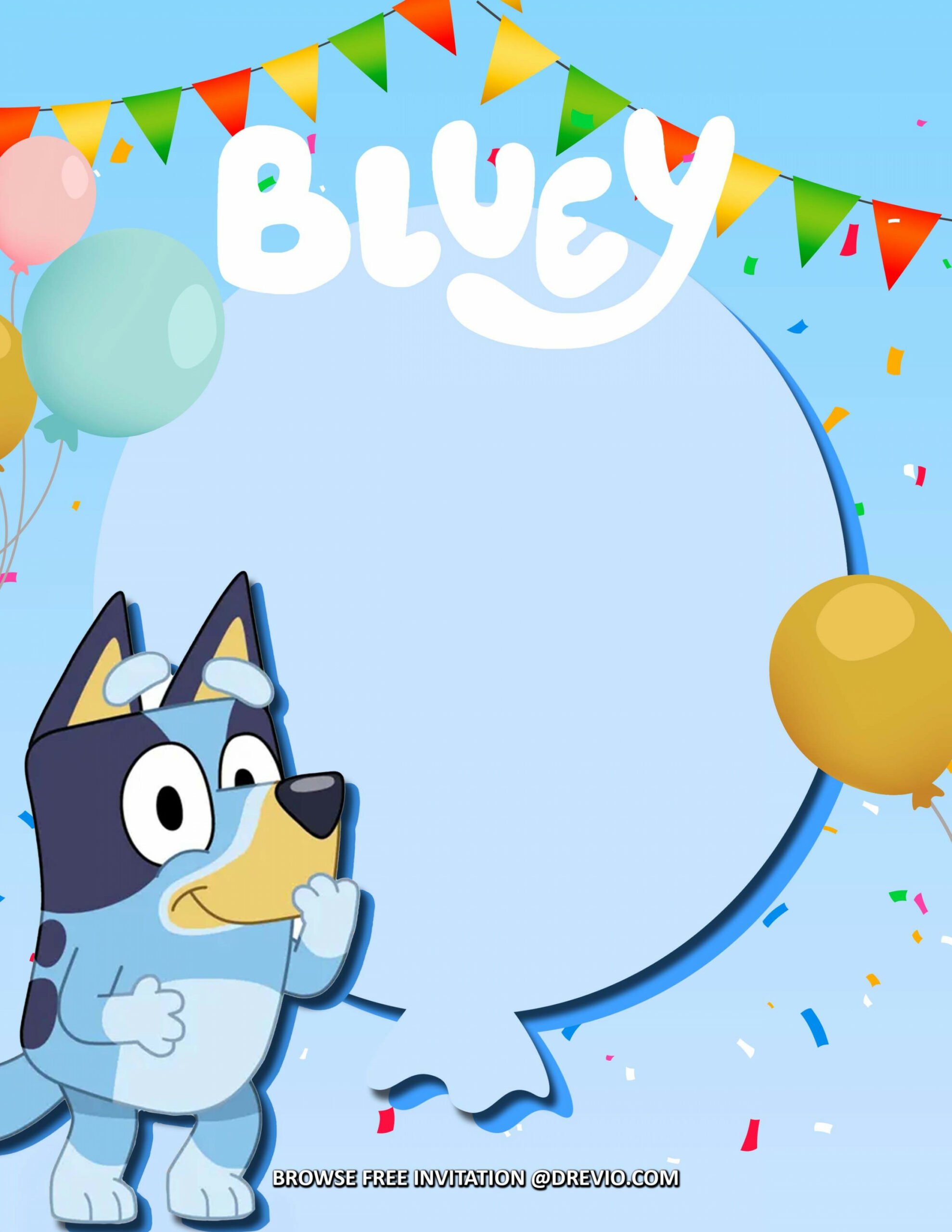 FREE Invitations) Bluey Birthday Invitations + Party Ideas  Free