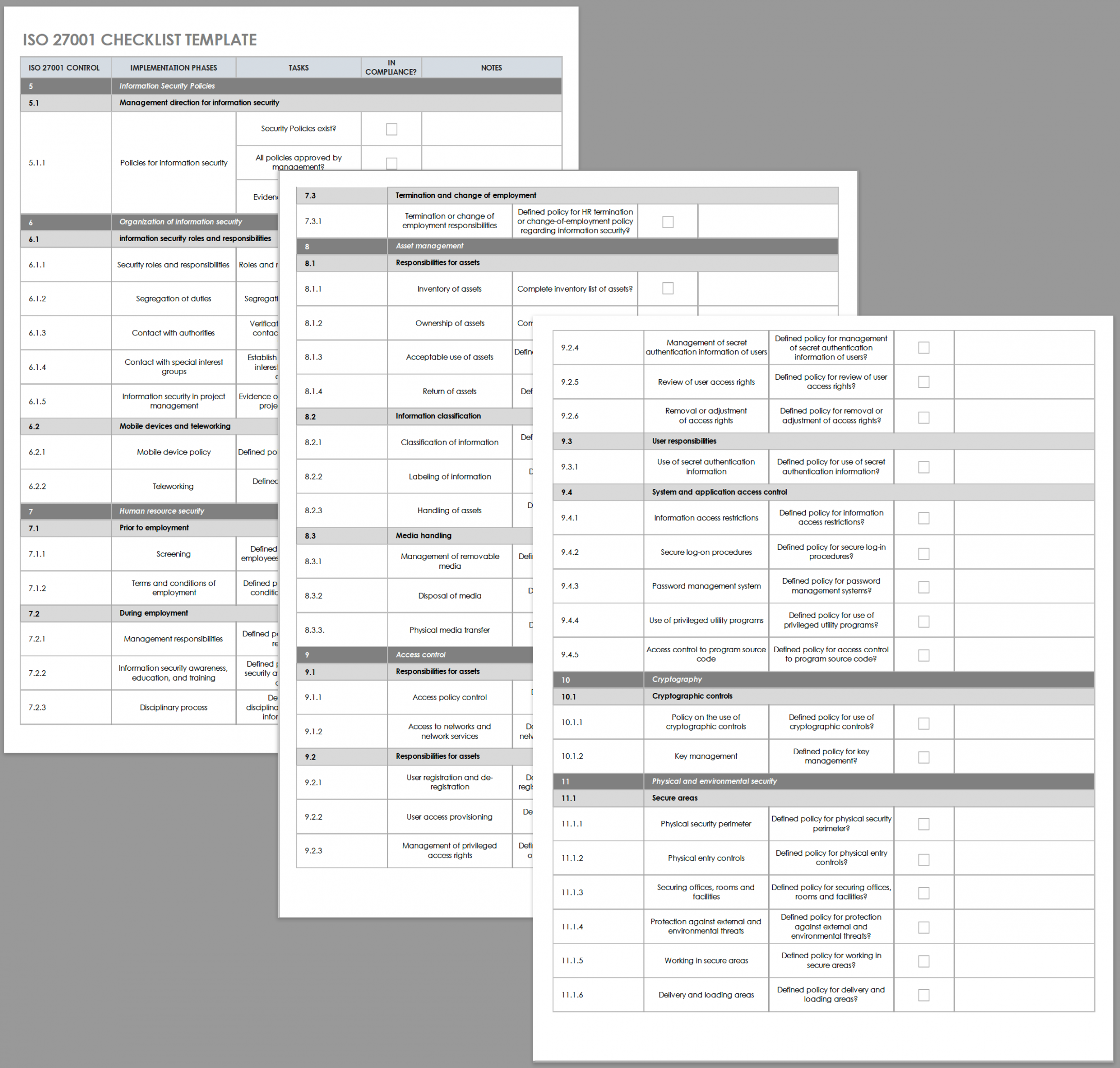 Free ISO  Checklists and Templates  Smartsheet