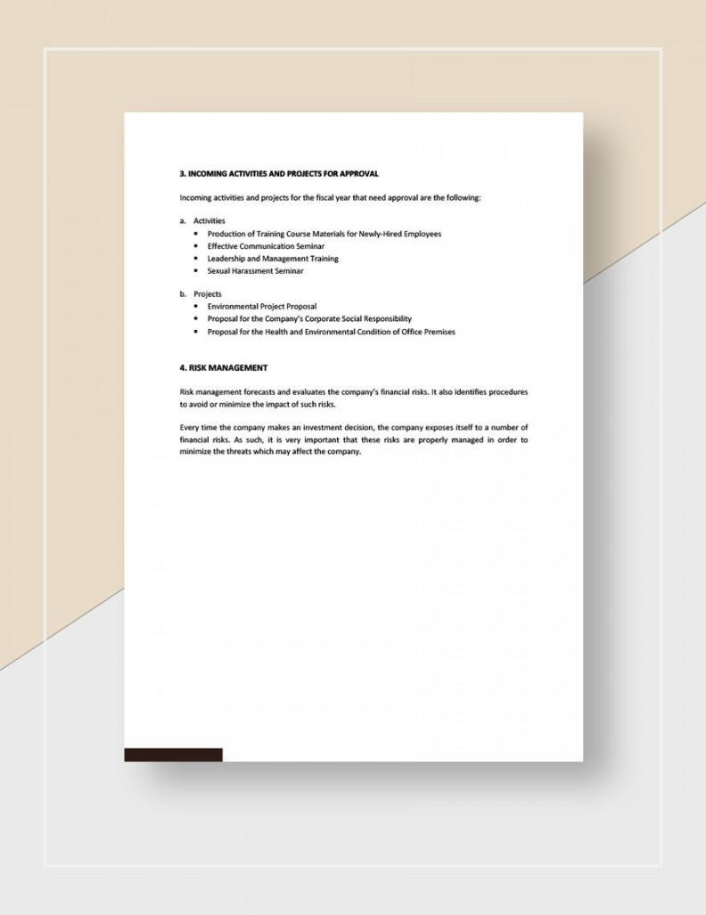 Free Management Report To Board of Directors Template - Download