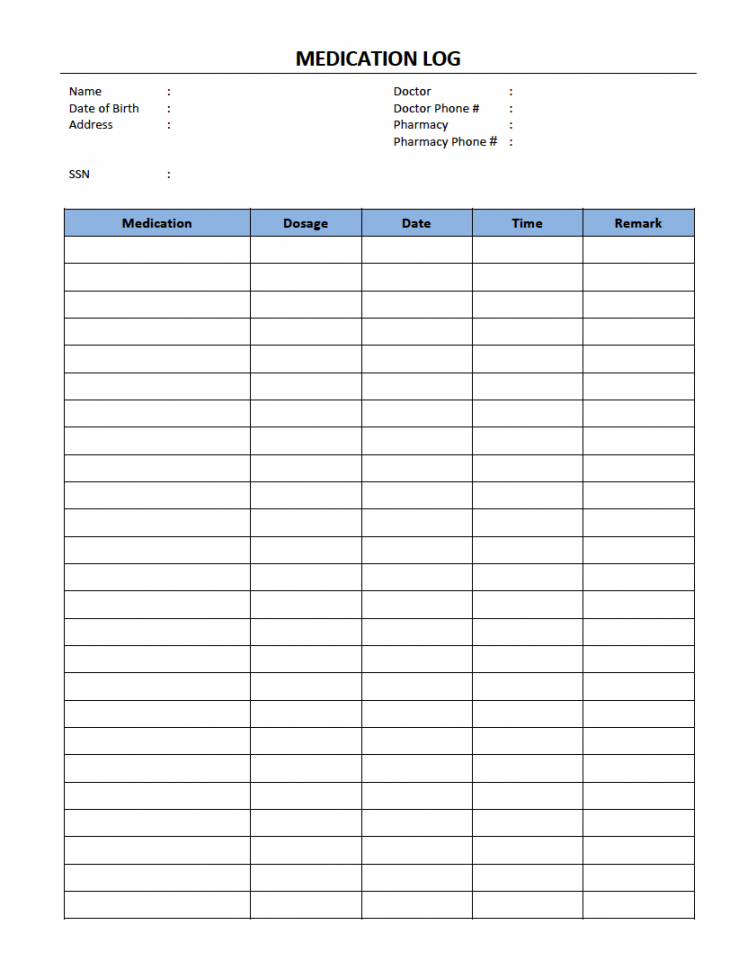 Free Medication Schedule Templates  PDF  WORD  EXCEL