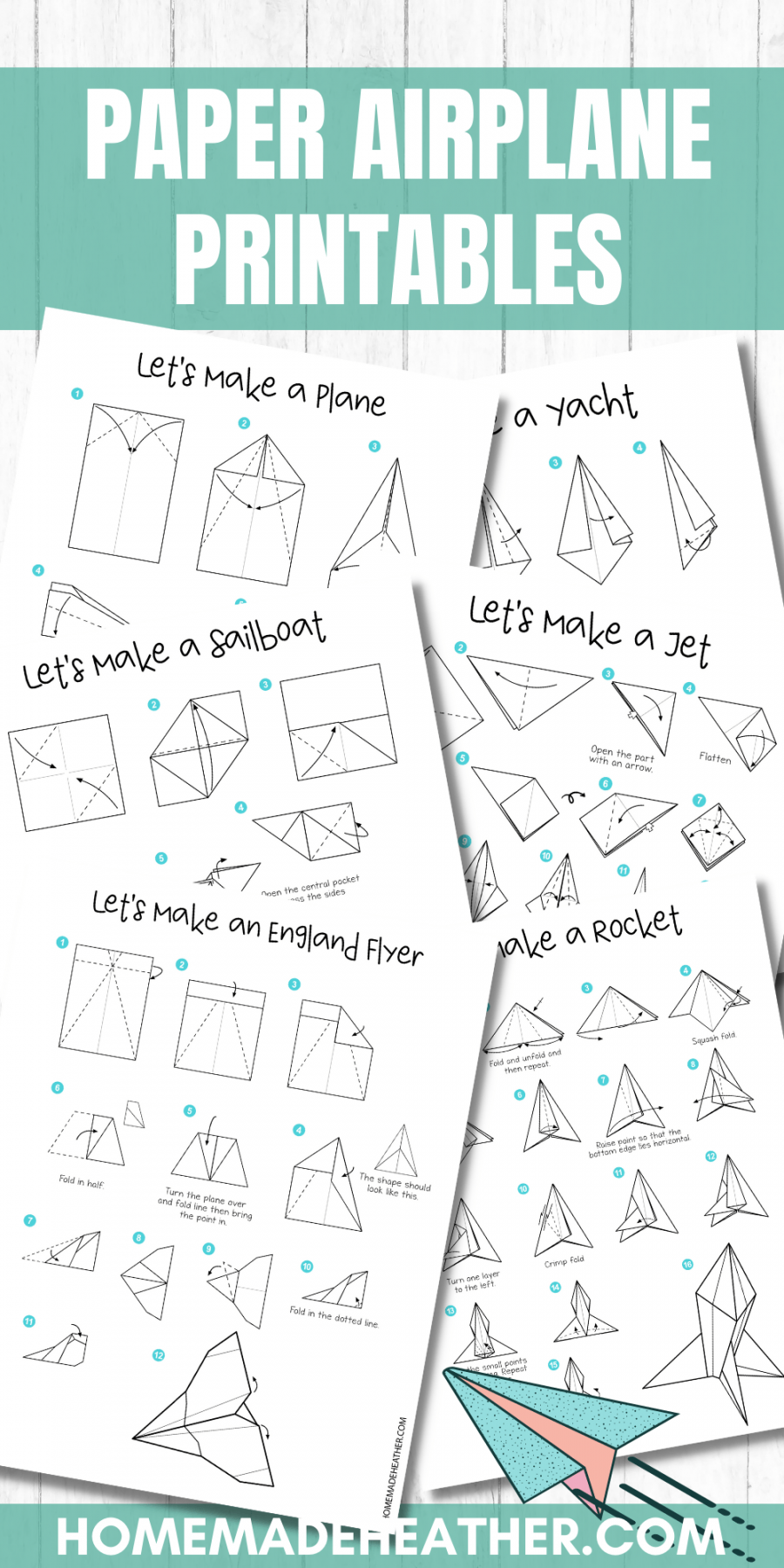 Free Paper Airplane Printables » Homemade Heather