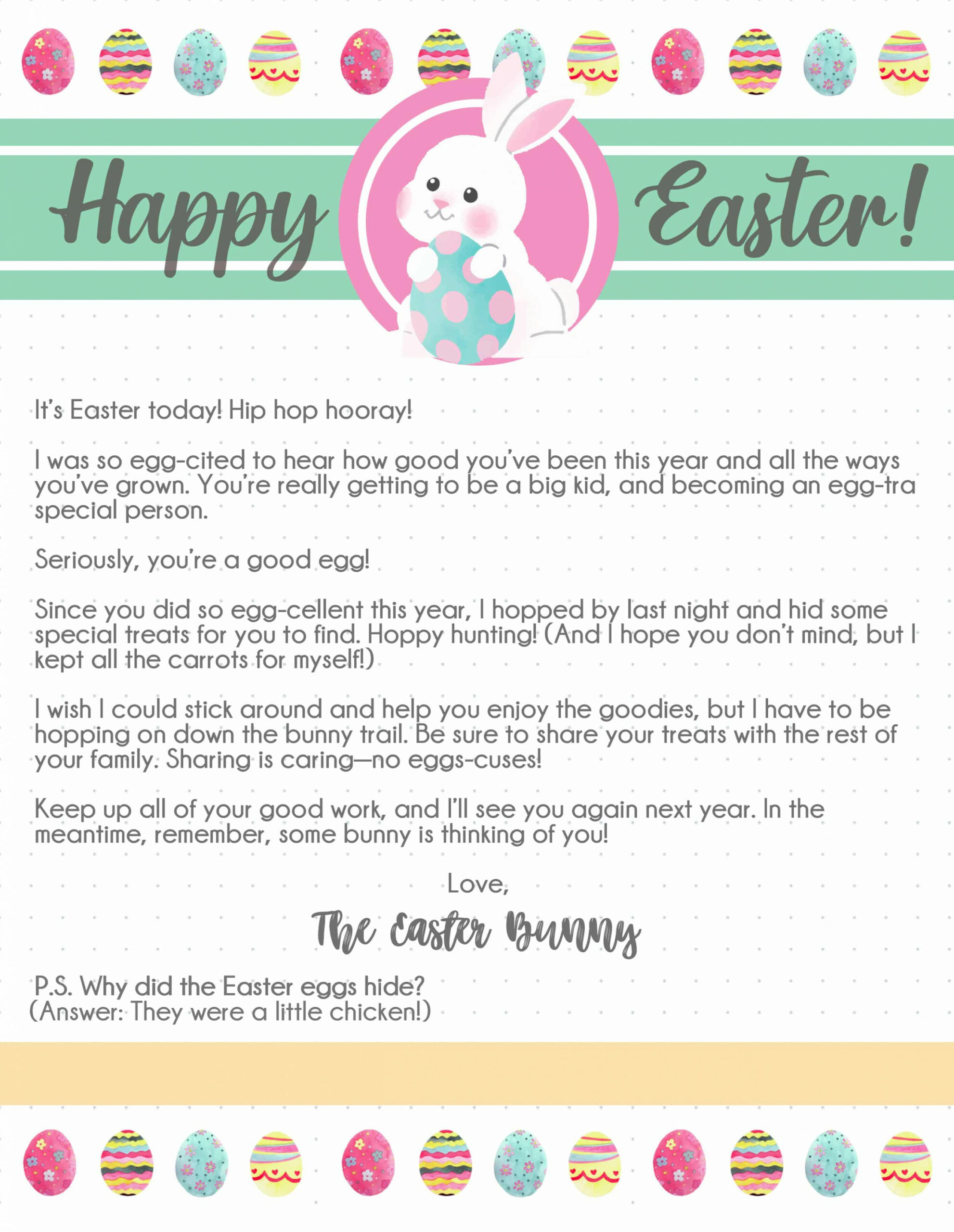 Free Printable Easter Bunny Letters - Freebie Finding Mom