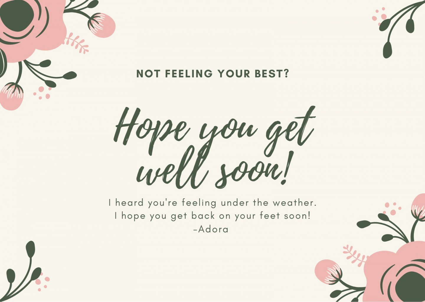 Free, printable, editable get well soon card templates  Canva