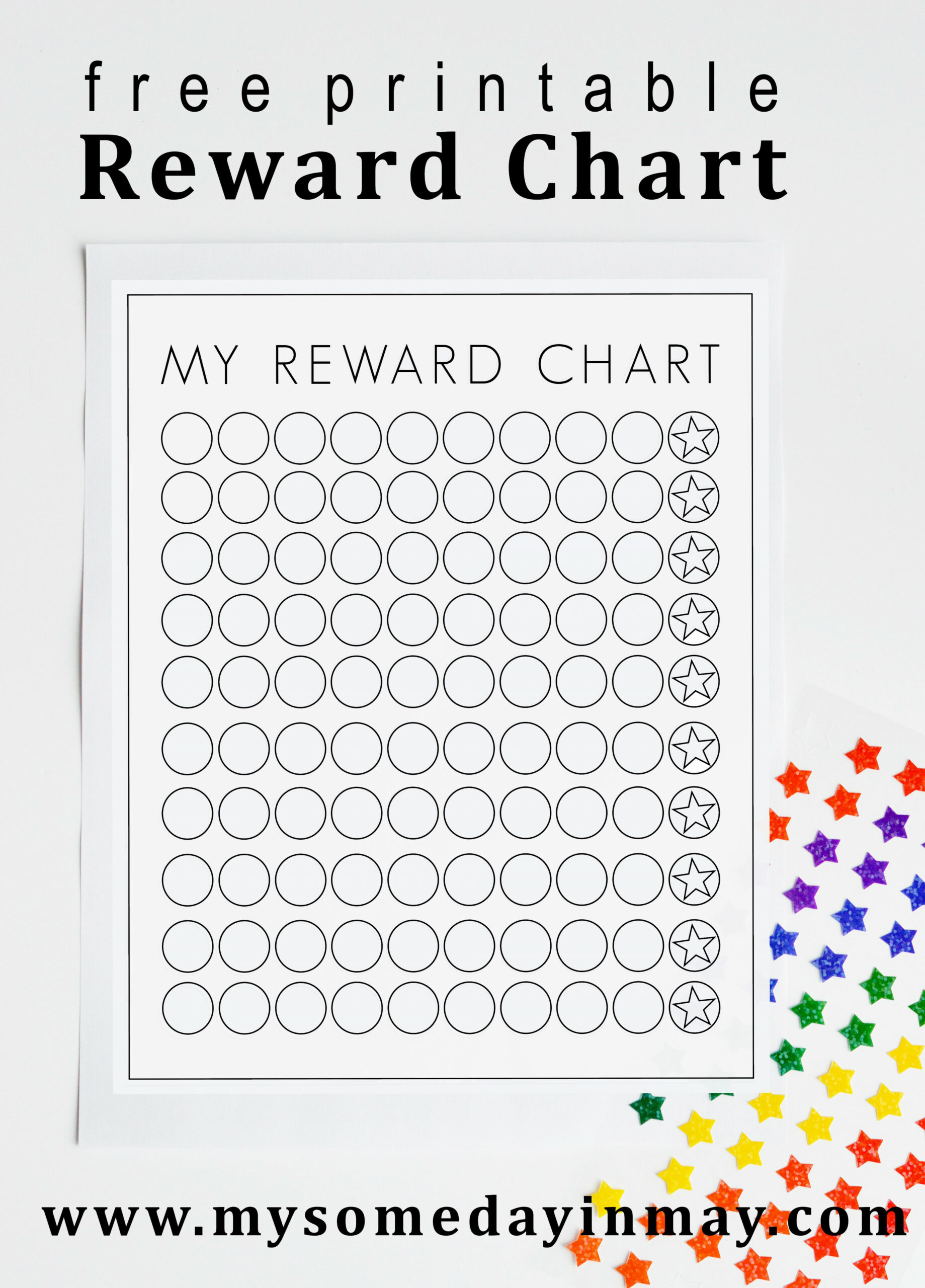 Free Printable Reward Chart  Sticker chart printable, Behavior