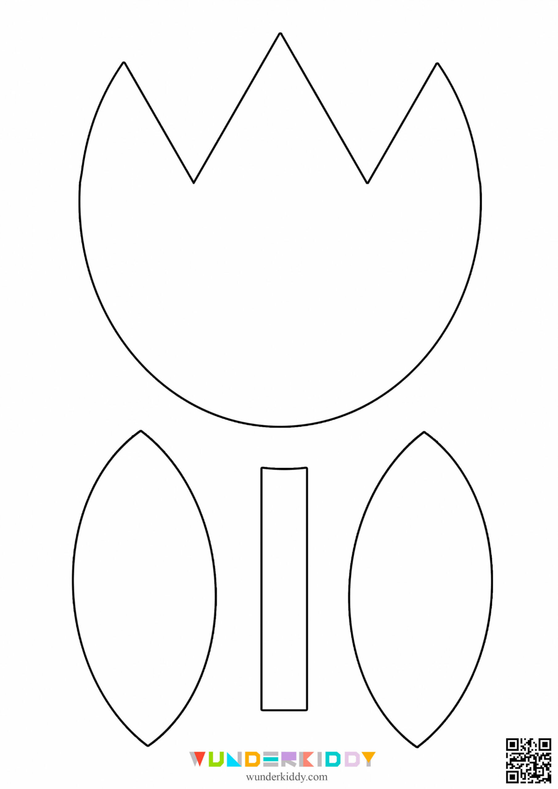 Free Printable Tulip Flower Craft Template for Kindergarten