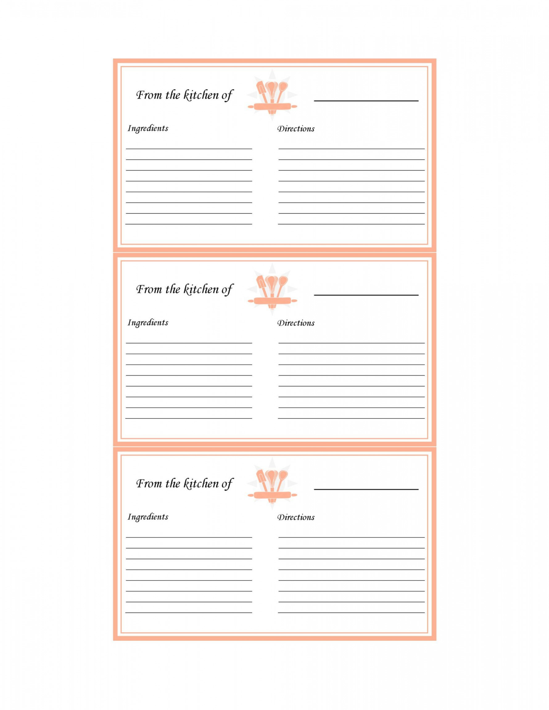 Free Recipe Card Templates (Word, Google Docs