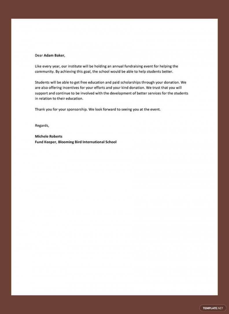 FREE Sponsorship Letter PDF - Template Download  Template