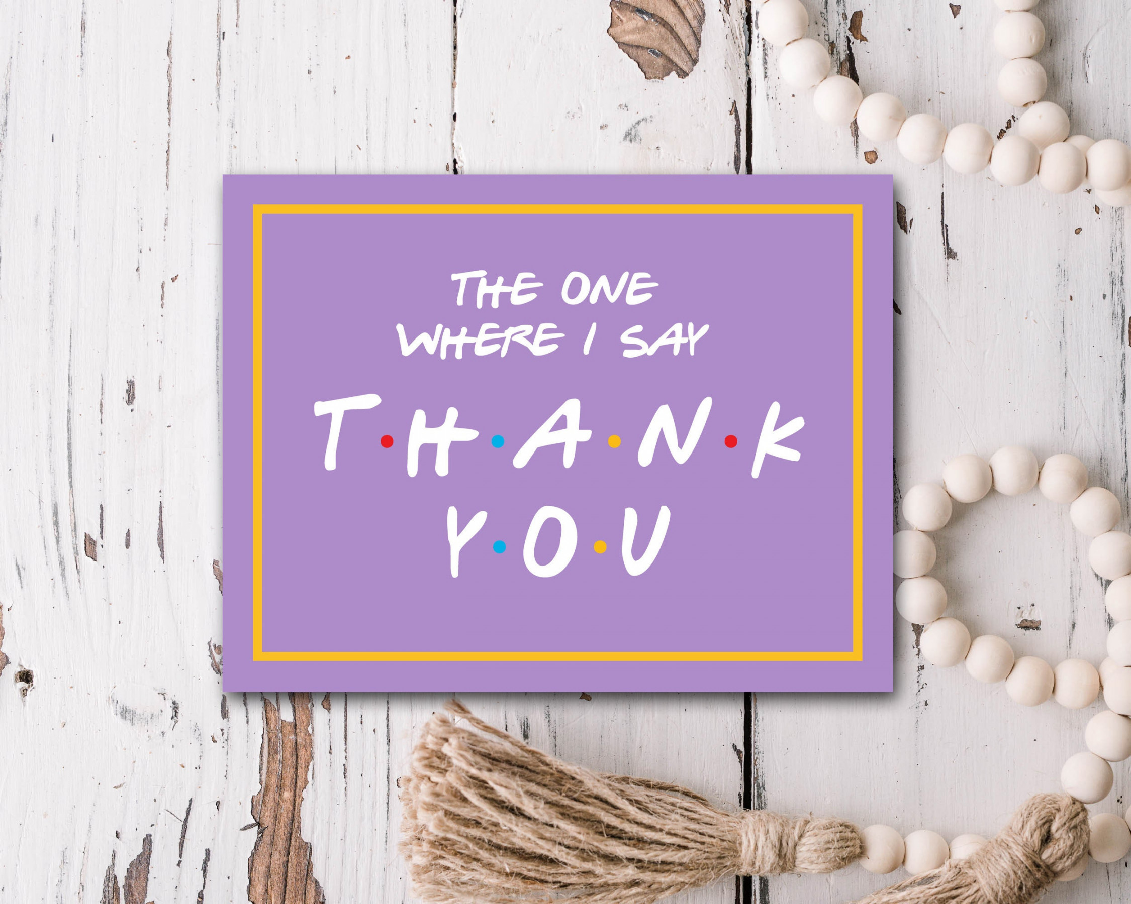 Friends Thank You Card Friends Thank You Note the One Where - Etsy