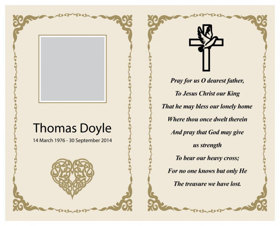 Funeral Memorial Cards Template  Memorial cards for funeral