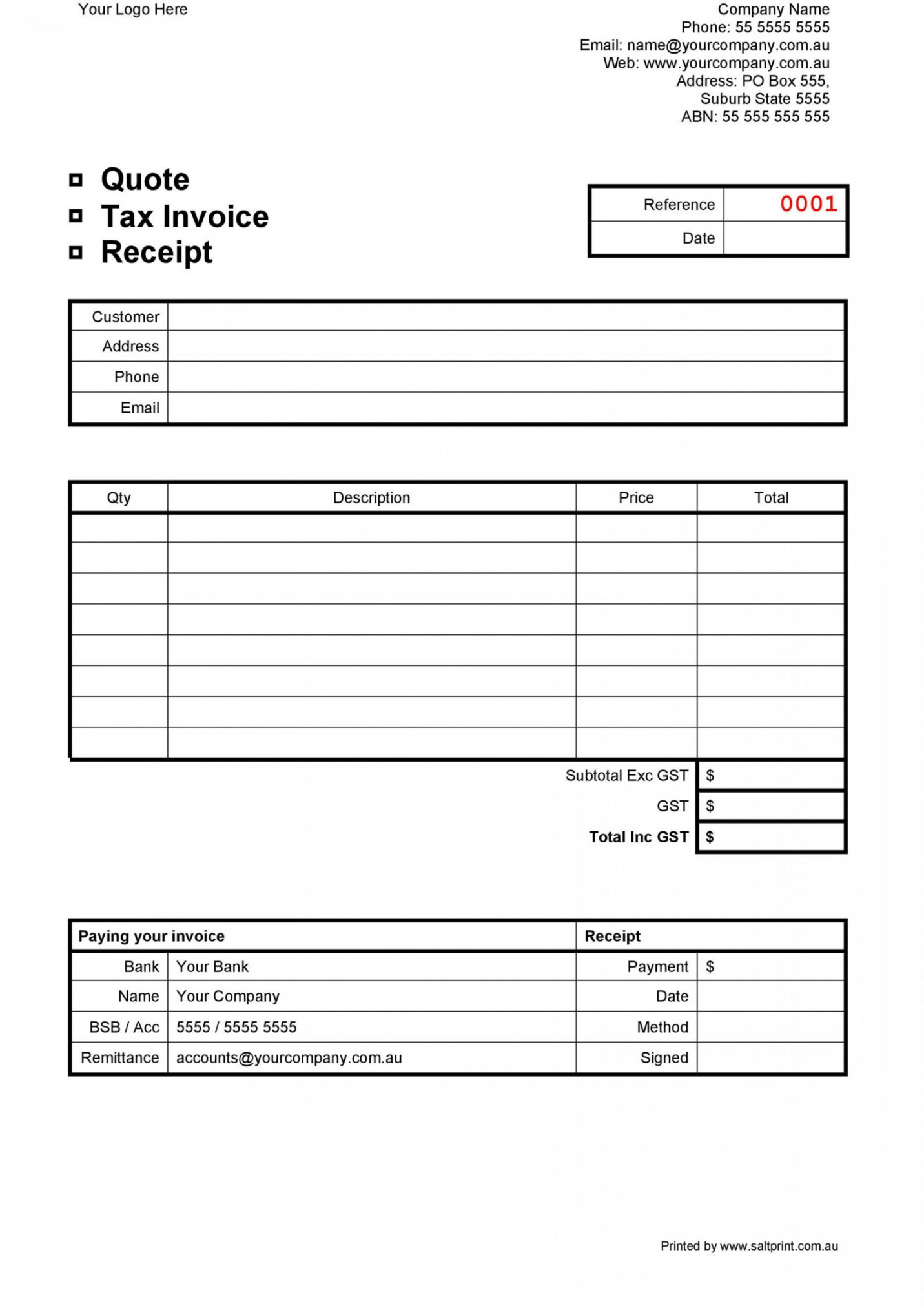 Get Our Image of Payment Due Upon Receipt Template  Receipt