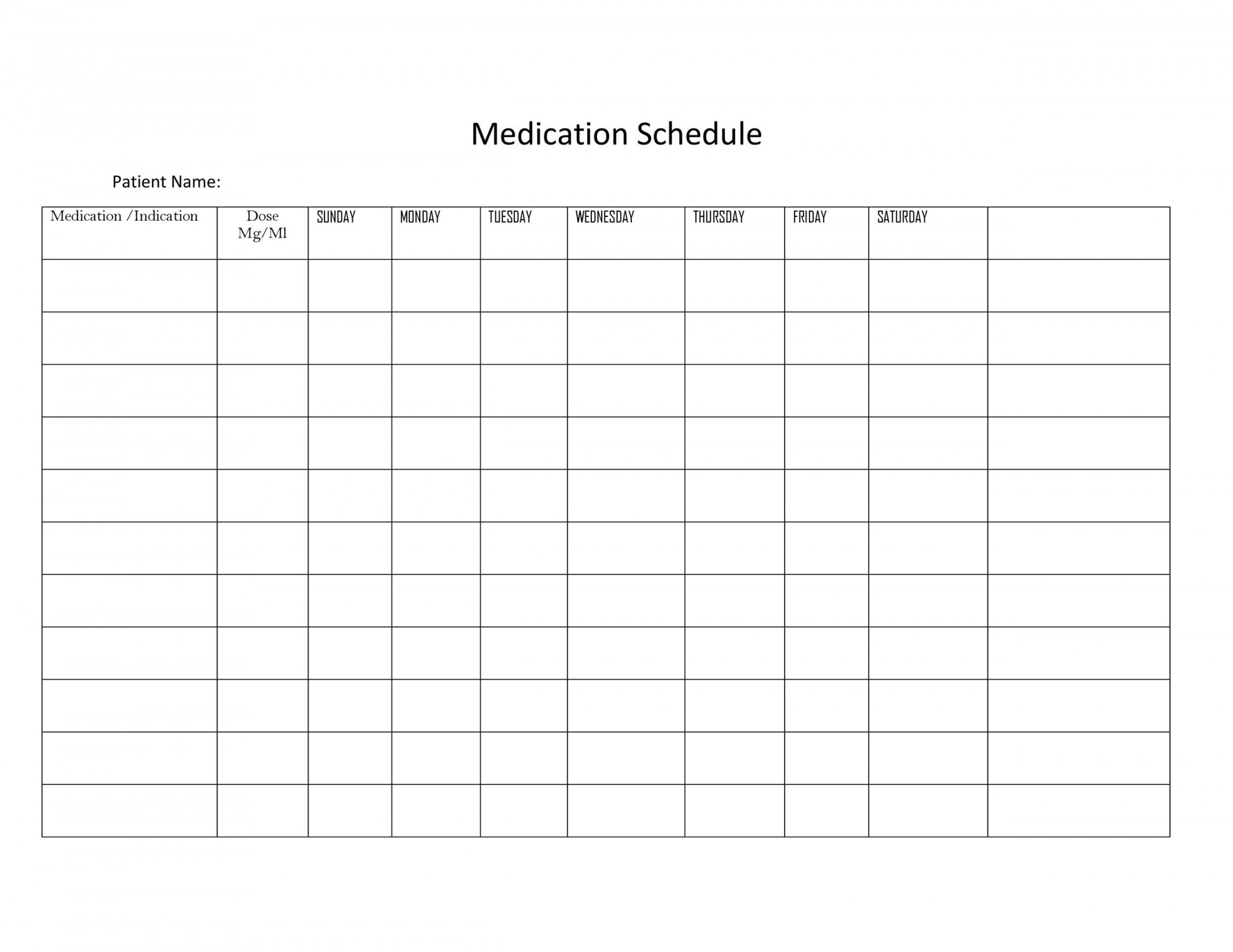 Great Medication Schedule Templates (+Medication Calendars)