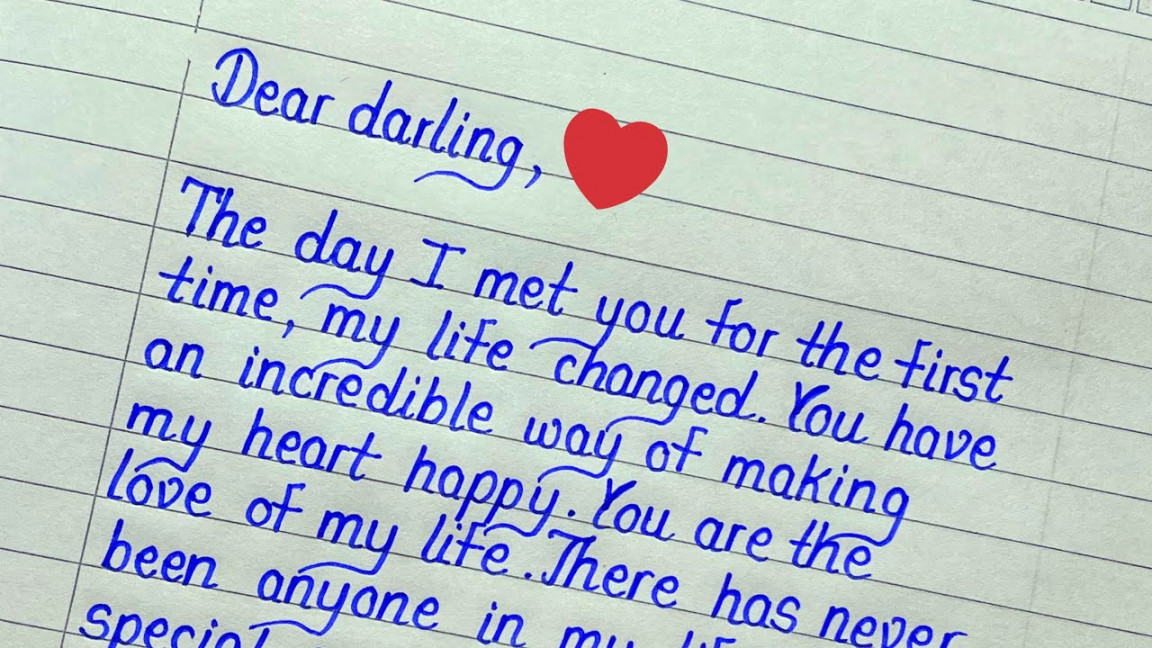 Heart touching love letter  How to write impressive love letter in  english  Good handwriting