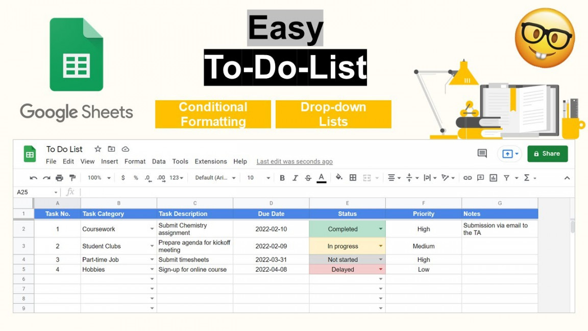 How to Build Simple To-Do-List Using Google Sheets🤓📅