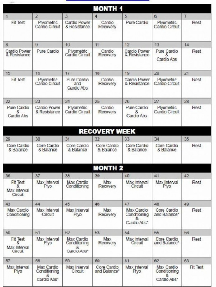 Insanity Calendar Month   Insanity workout calendar, Workout