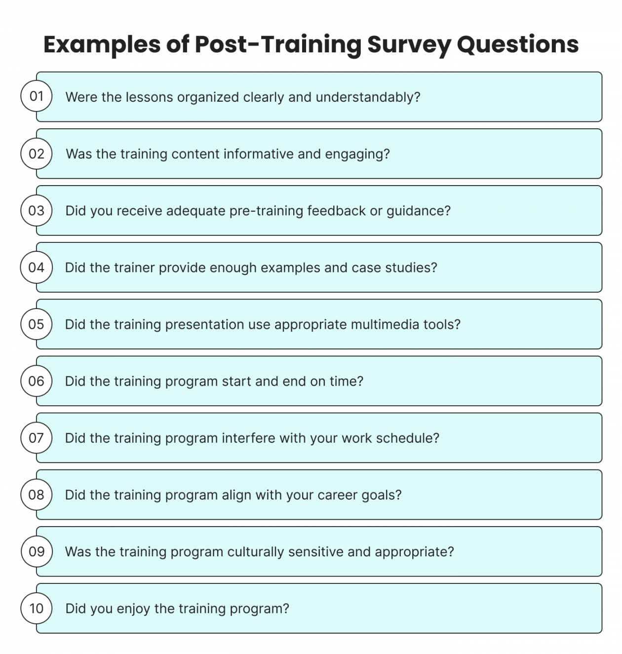 + Insightful Post-Training Survey Questions