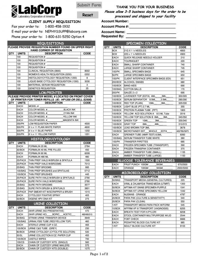 Labcorp Requisition Form Printable - Fill Online, Printable