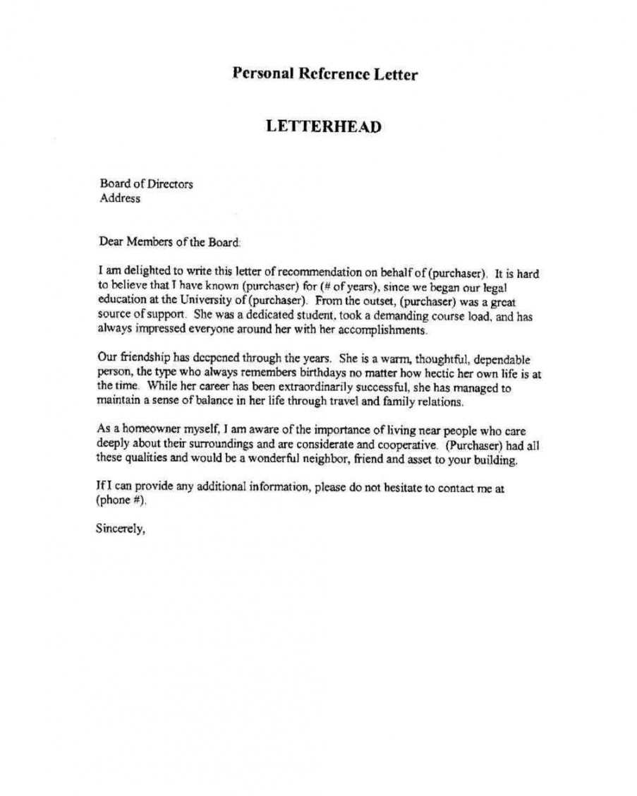 Letter Of Recommendation for Apartment Trj  Personal