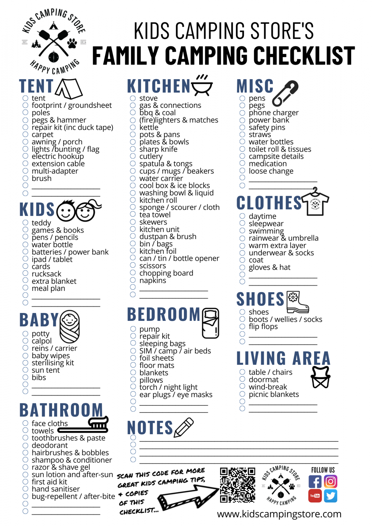 Our Family Camping Checklist – Kids Camping Store