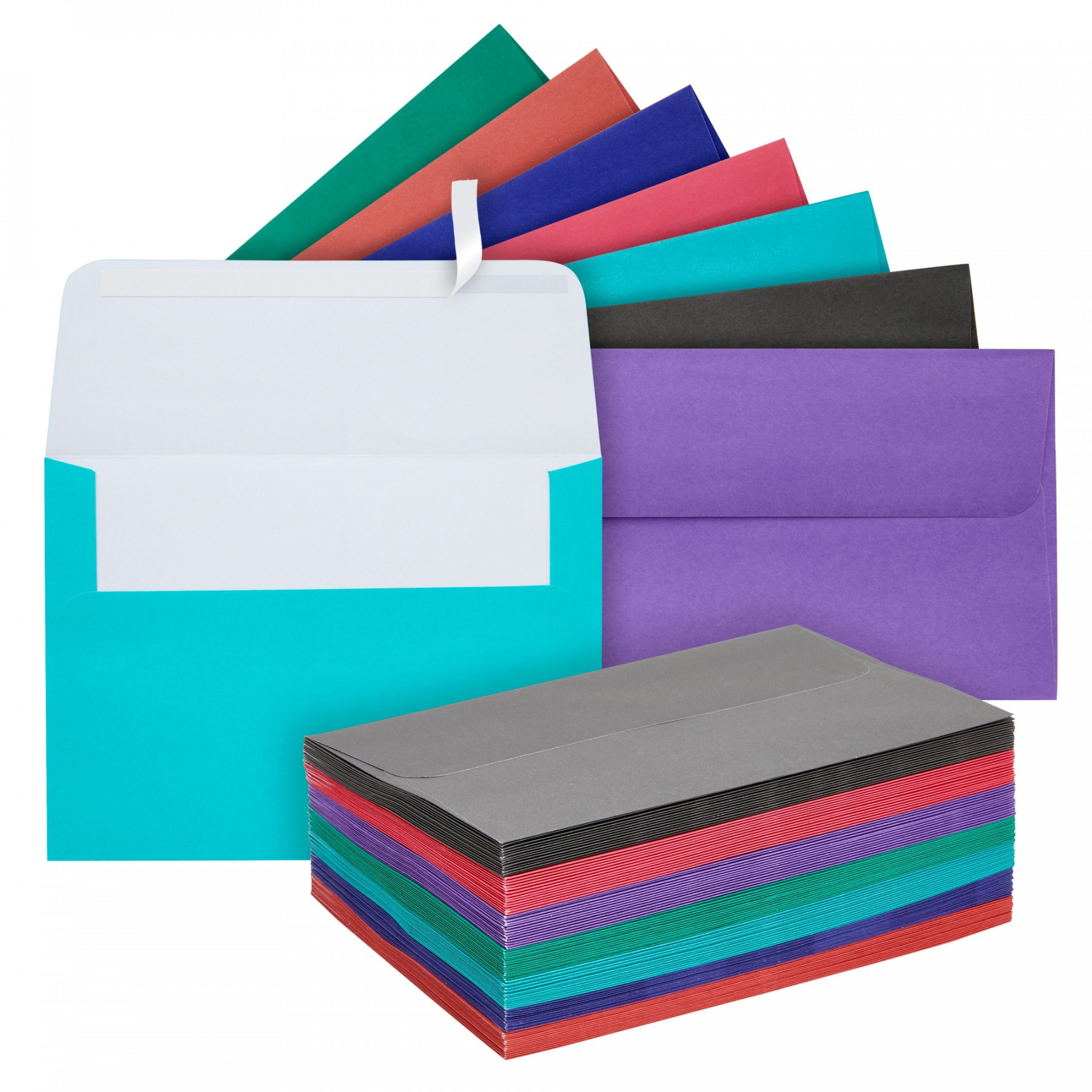 Pack Colored x Envelopes for Invitations, Birthday Cards