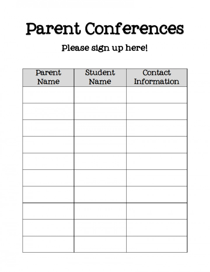 Parent Conferences Sign-Up Form