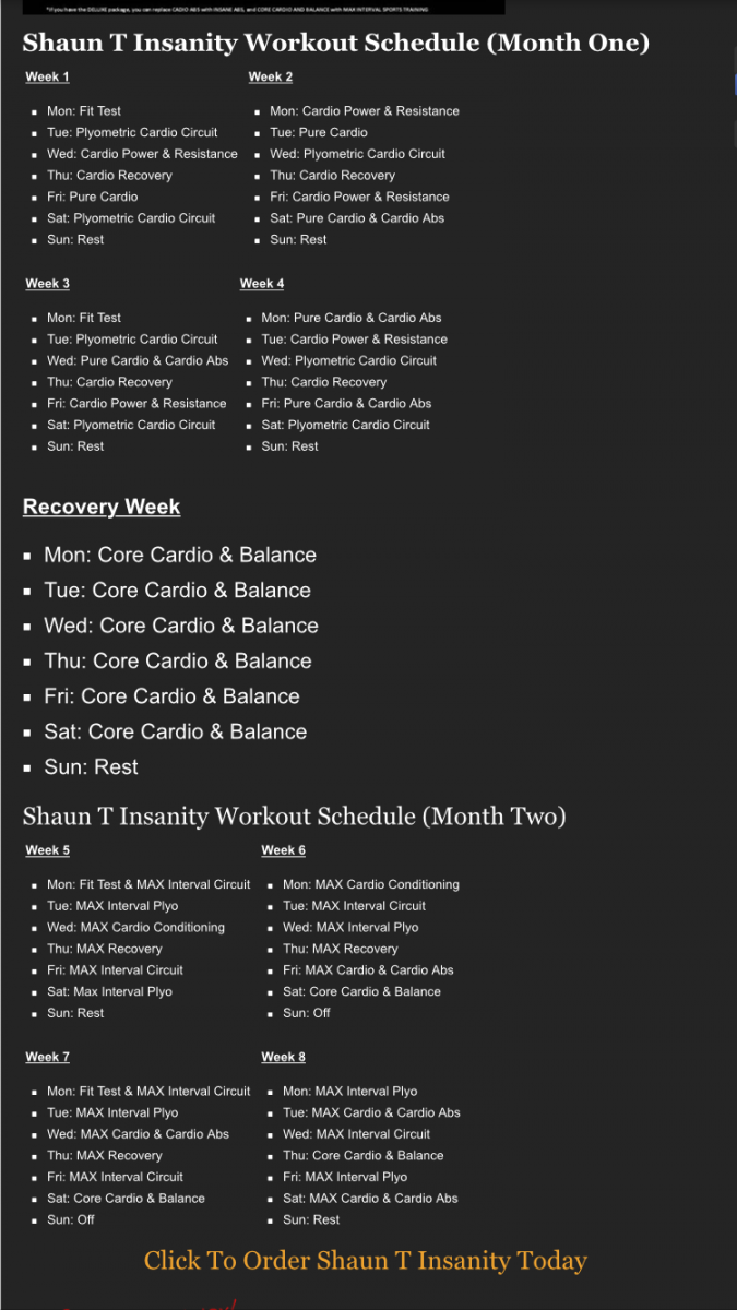 Pin by Sergio on entrenamiento  Insanity workout schedule, Pure