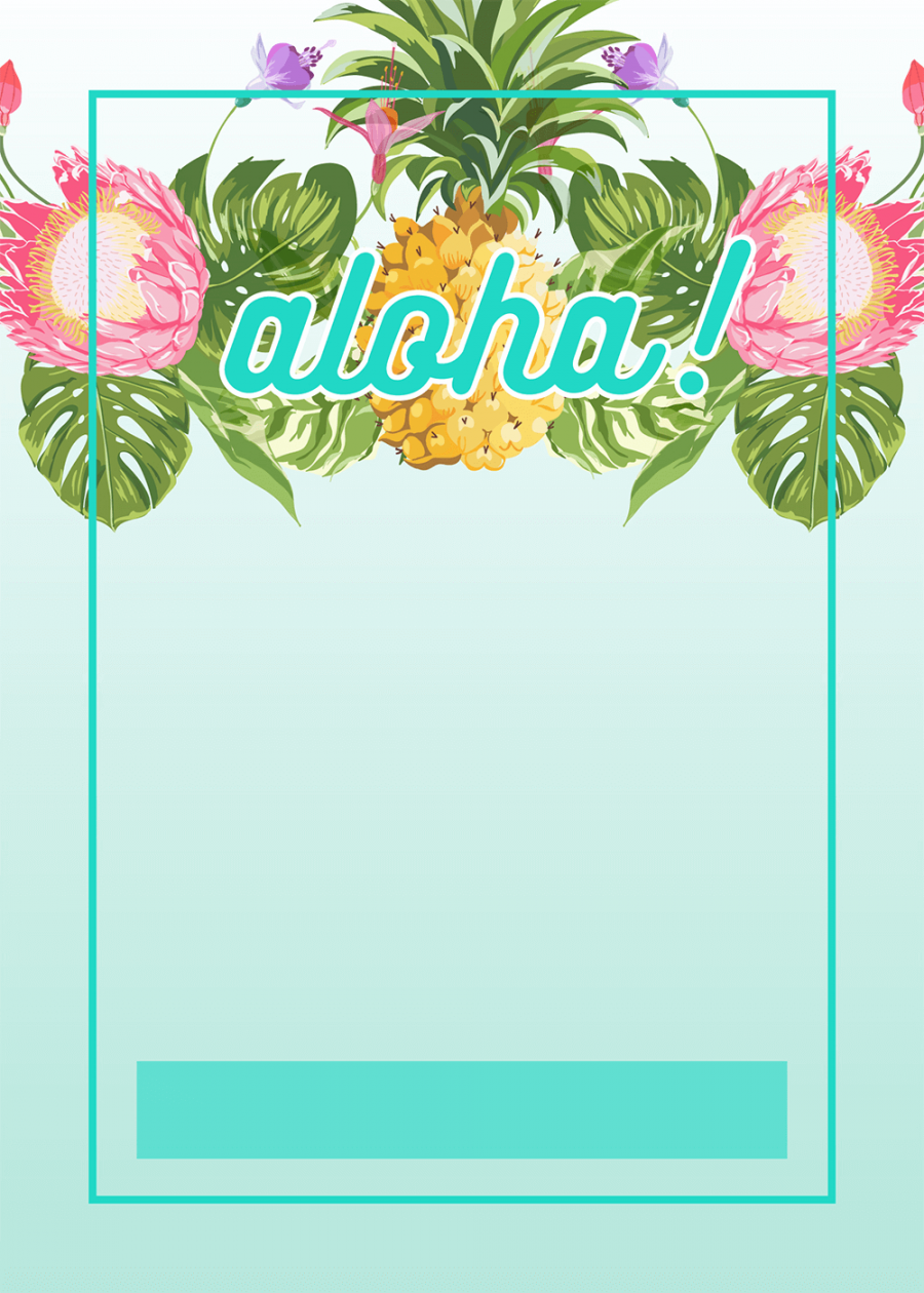 Pineapple Luau Perimeter - Free Printable Birthday Invitation