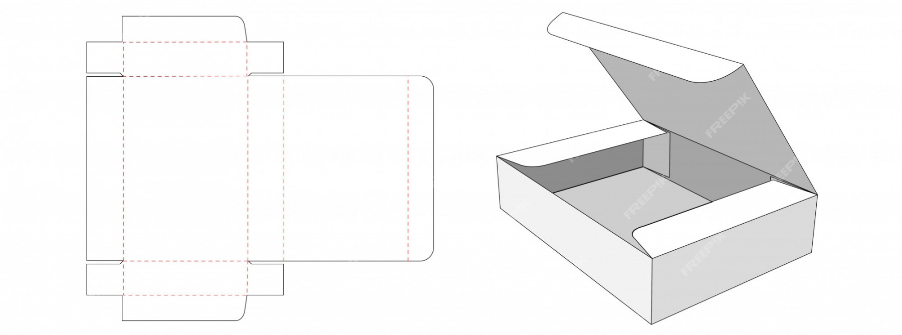 Premium Vector  Packaging rectangle box die cut template design