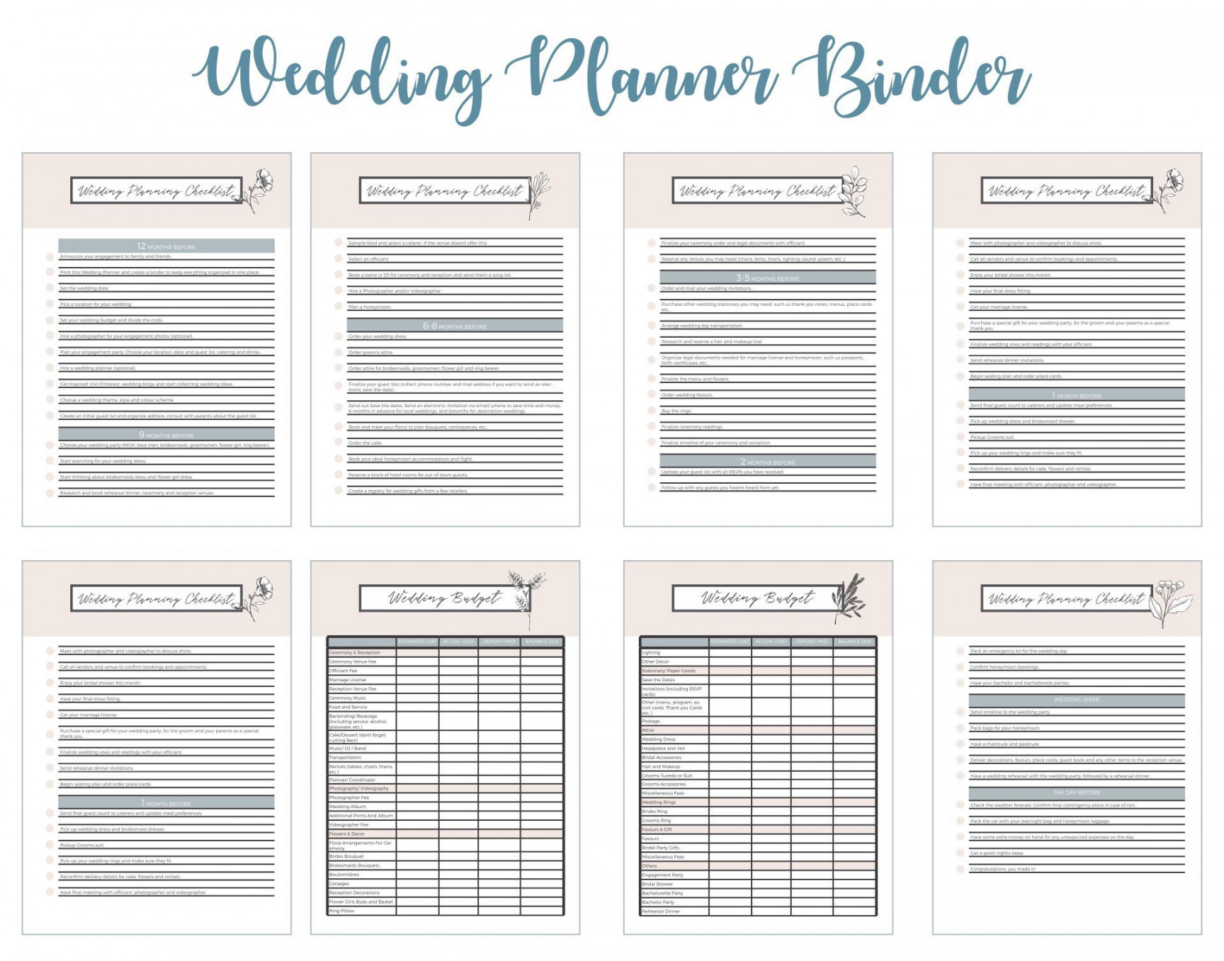 Printable Wedding Planning Binder  Free wedding planner