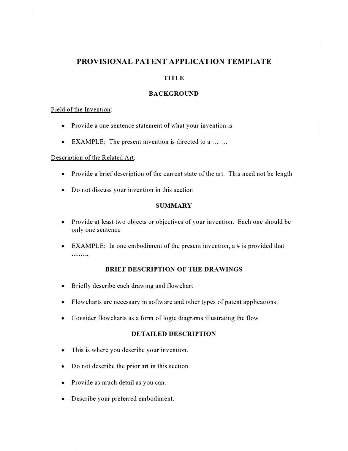 Provisional Patent Application Templates (Free) ᐅ TemplateLab