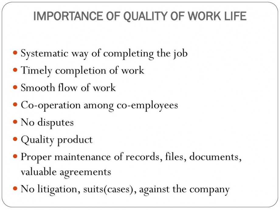 QUALITY OF WORK LIFE & QC - ppt download