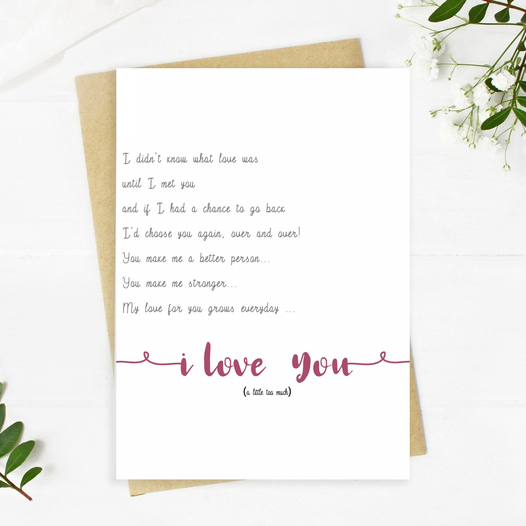 Romantic Love Letter Printable Card for Boyfriend or Husband - Etsy