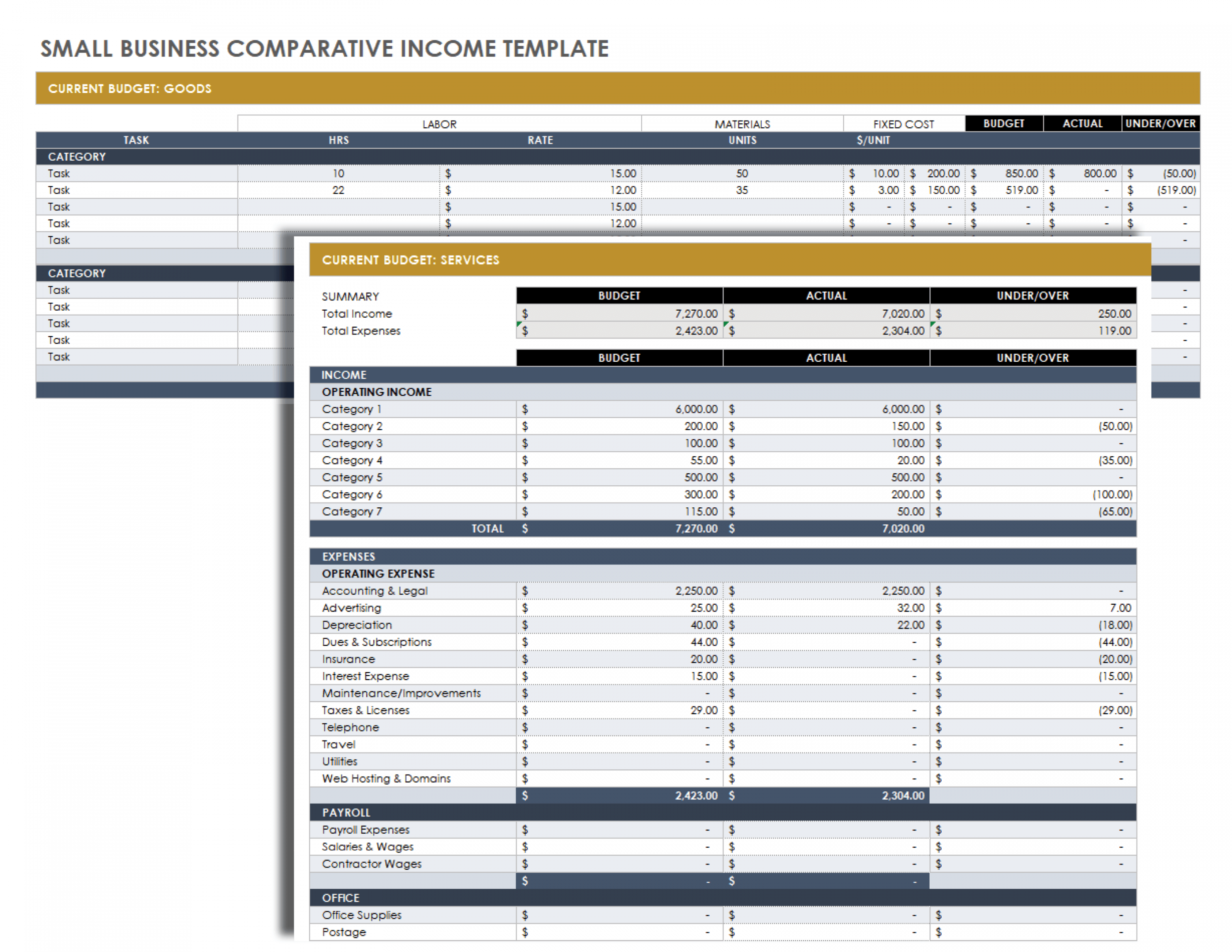 Small Business Income Statement Templates  Smartsheet