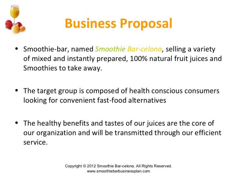 Smoothie and juice bar business plan  Business plan template free