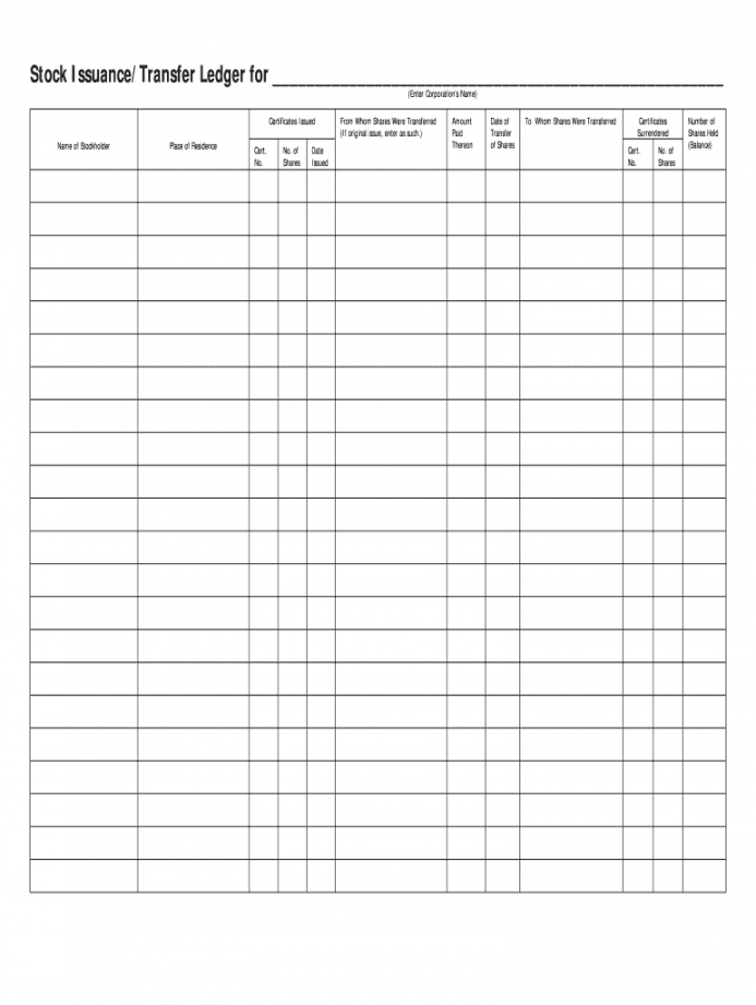 Stock Ledger Template - Fill Online, Printable, Fillable, Blank