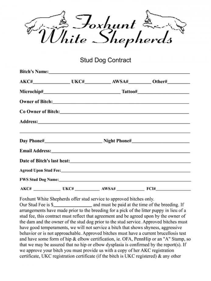 Stud dog contract: Fill out & sign online  DocHub