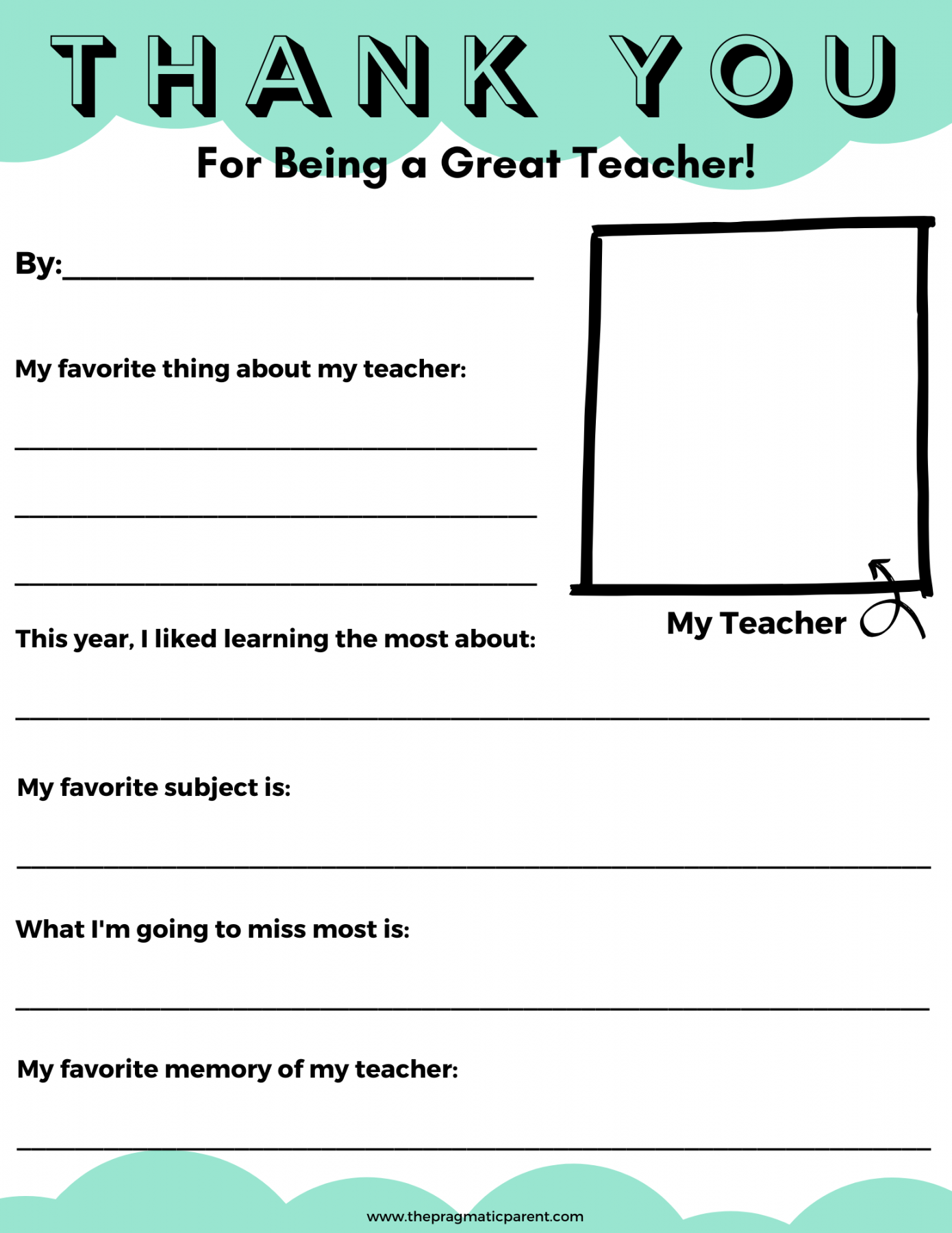 Teacher Appreciation Letter to Say Thank You For Being a Great Teacher