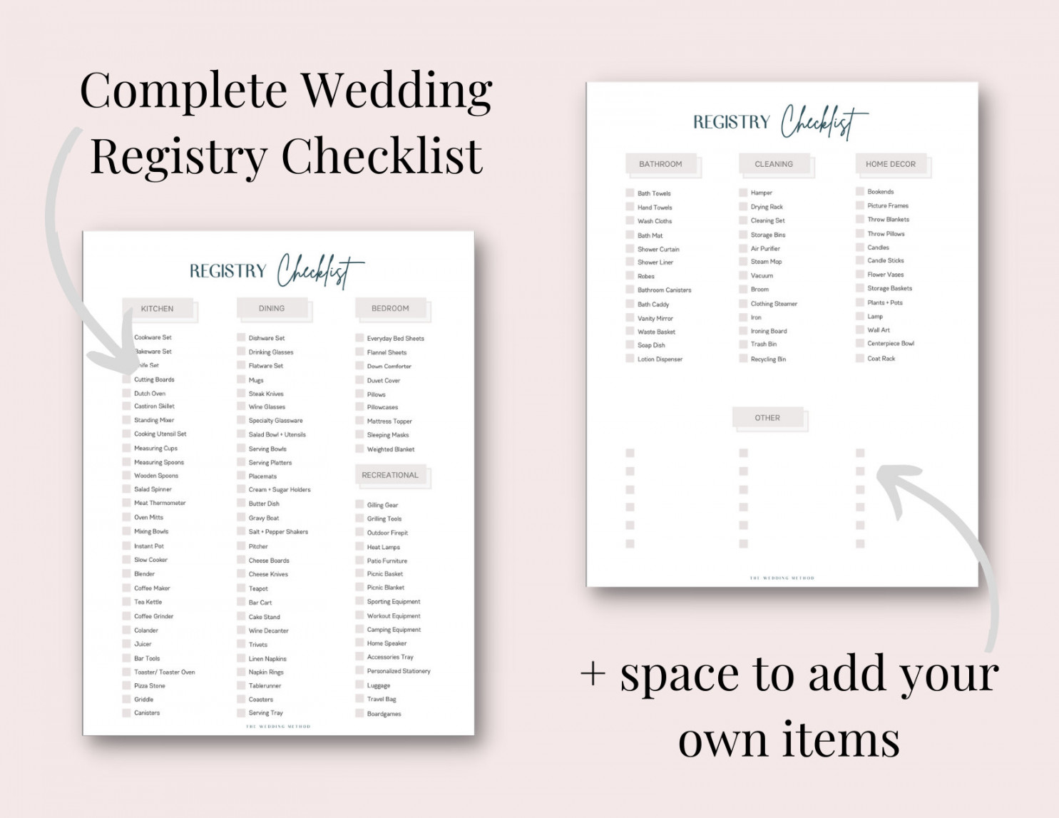 Wedding Registry Checklist Wedding Registry Printable - Etsy