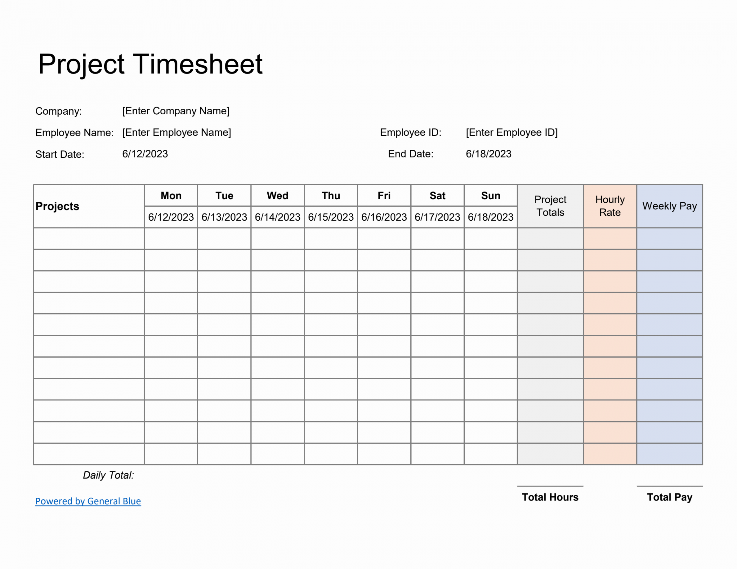 Weekly Timesheet Templates