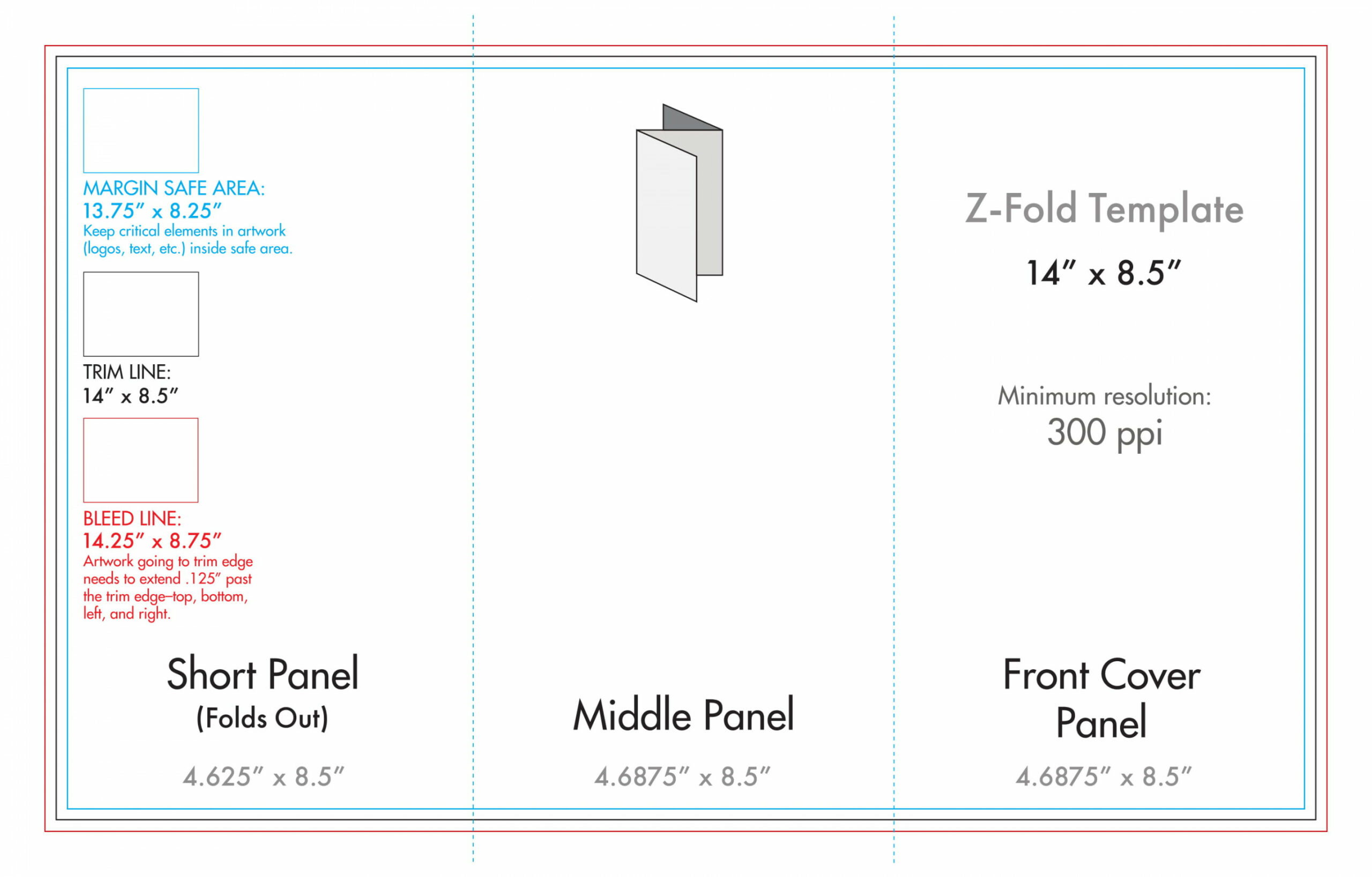 ." x " Z Fold Brochure Template - U.S