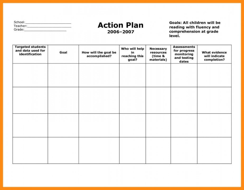 Action Plan Template Excel  Action plan template, Teacher plan