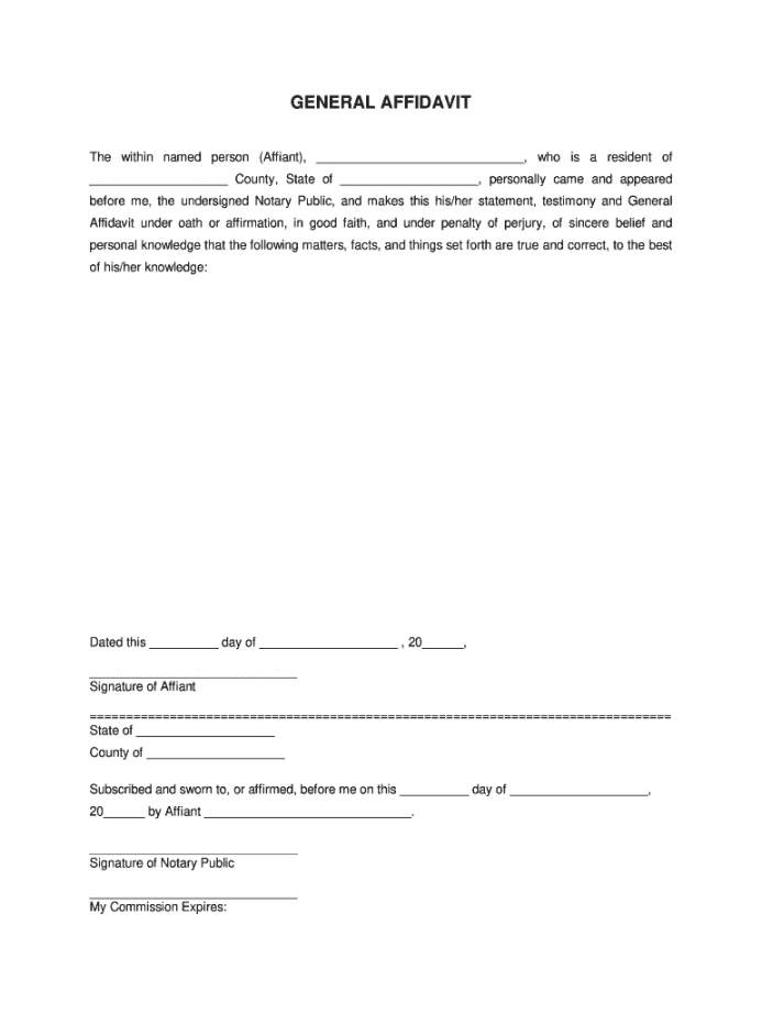 Affidavit Form - Fill Online, Printable, Fillable, Blank  pdfFiller