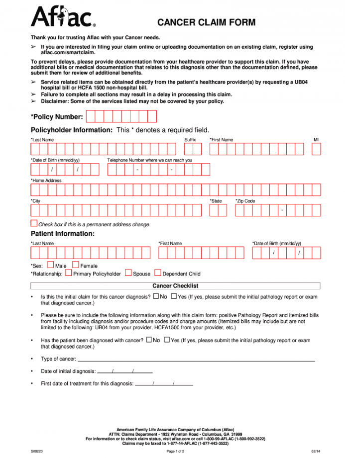 Aflac claim forms: Fill out & sign online  DocHub