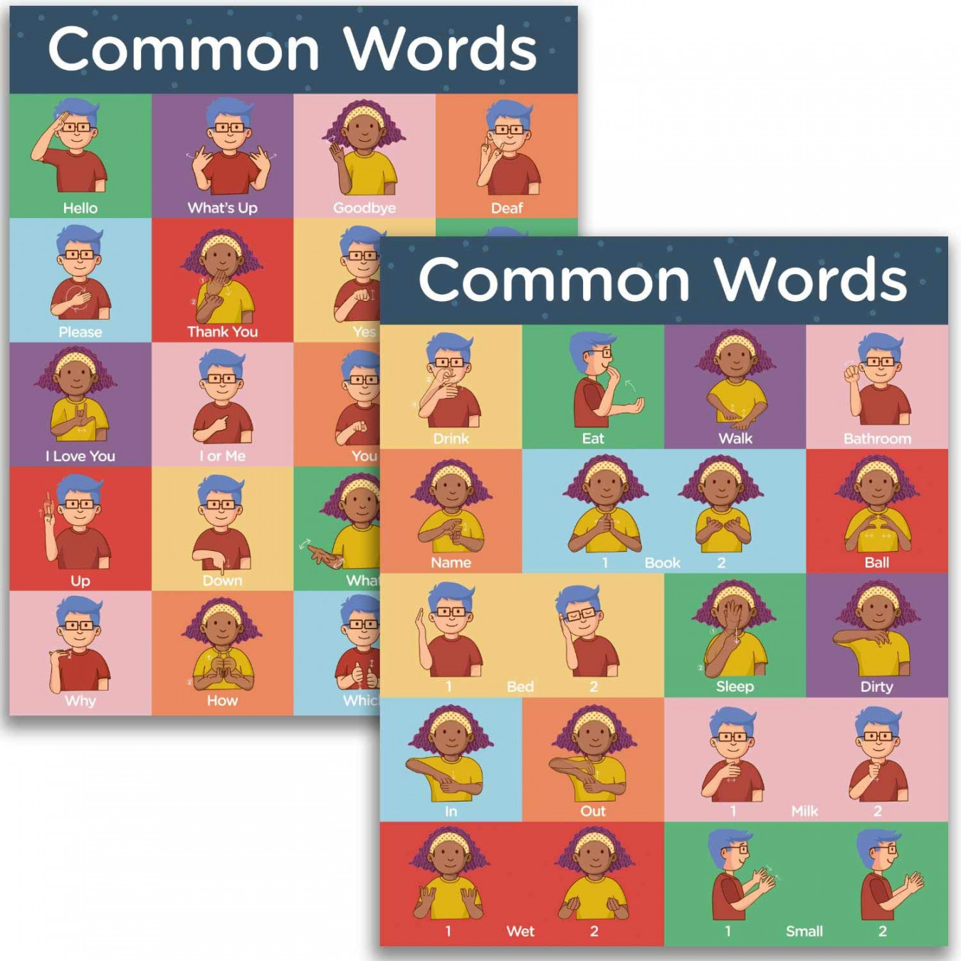 ASL Common Words Poster : Amazon