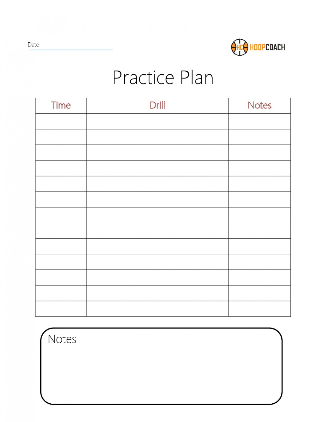 Basketball Practice Plan Template - Hoop Coach