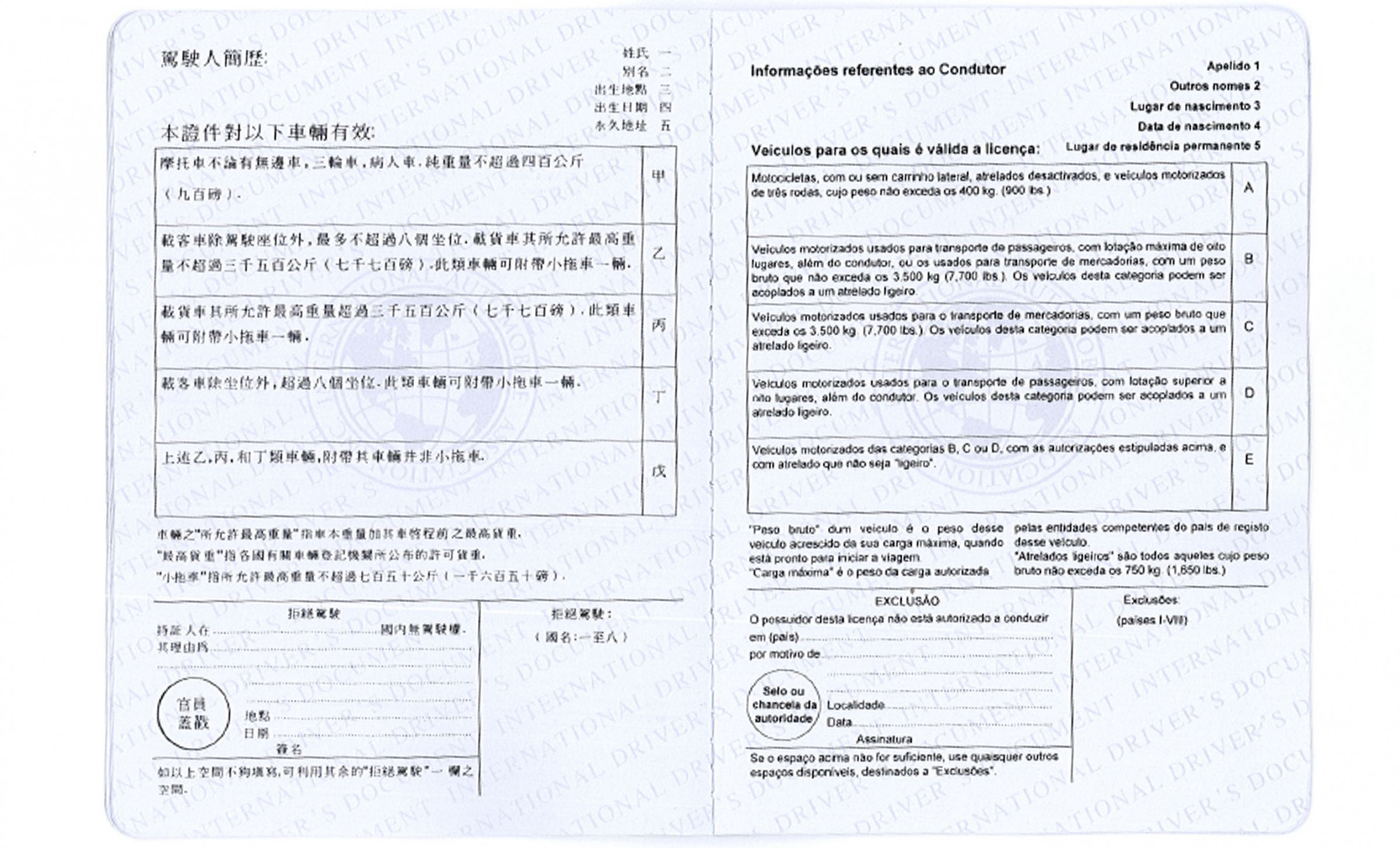 Beispiele Von Internationale Fahr Dokument