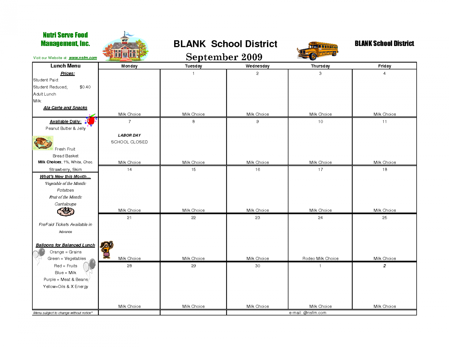 Blank+School+Lunch+Menu+Templates  Templates printable free