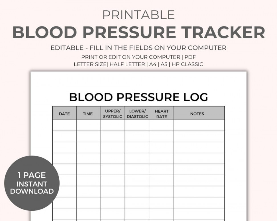 Blood Pressure Chart Printable Instant Download Medical - Etsy New Zealand