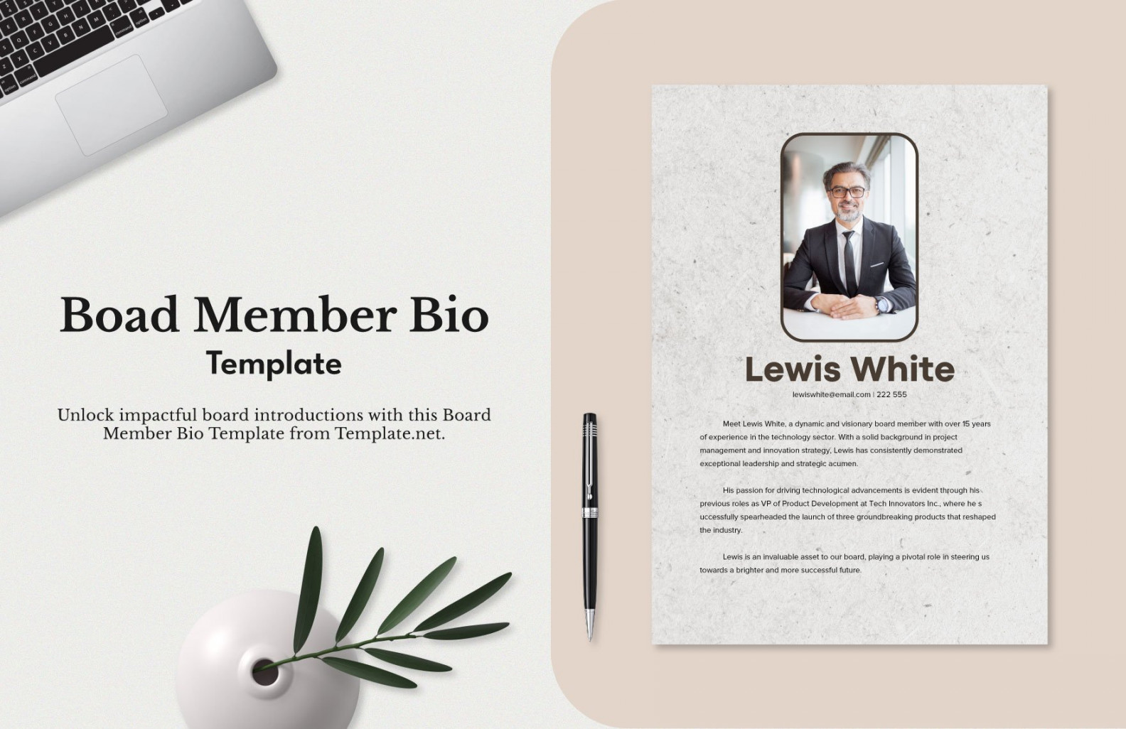 Board Member Bio Template - Download in Word, Illustrator, PSD