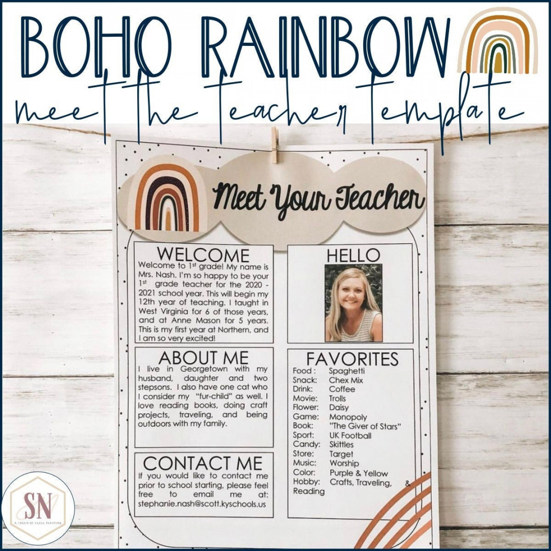 Boho Rainbow Meet the Teacher Templates - Etsy